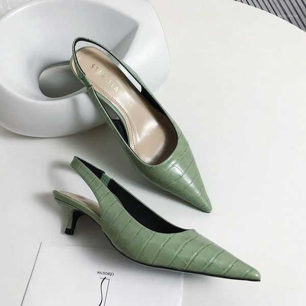 

dress shoes deat 2021 summer fashion casual solid color pointed toe shallow heel middle single hollow stone pattern women se6151, Black