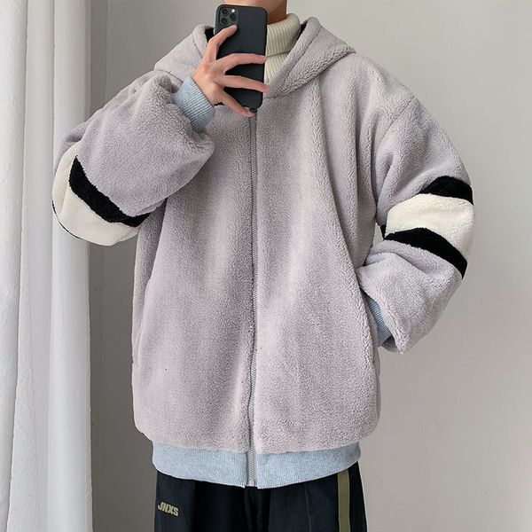 

2021 new men's winter new coats woman's lambs wool thickened warm jacket coat man streetwear korean clothing a2qs, Black