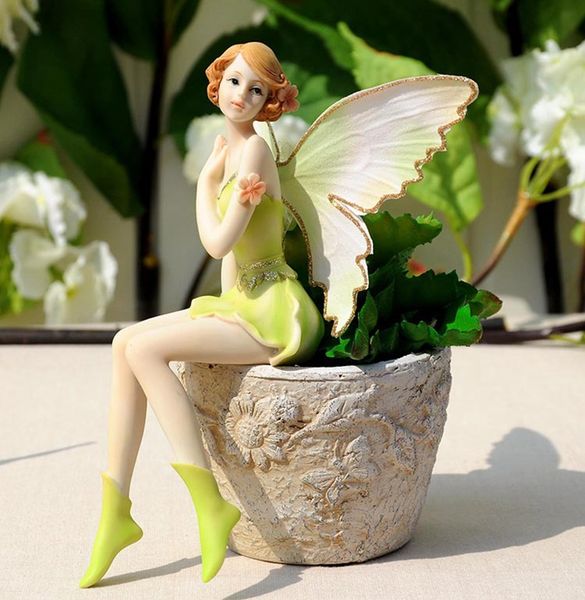 

car skid pad flower fairy angel resin decoration home birthday wedding gift crafts auto supplies interior accessories key