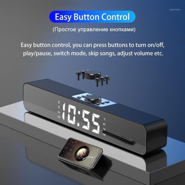 

combination speakers wireless bluetooth speaker home theater surround sound music player for pc tv computer led bar alarm clock aux1