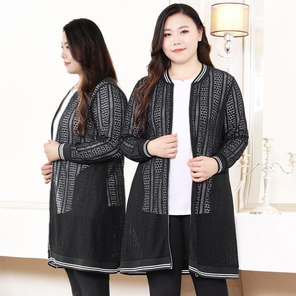 

spring eyelet casual coats western style thin long cardigans women windbreaker jackets for women1, Black;brown