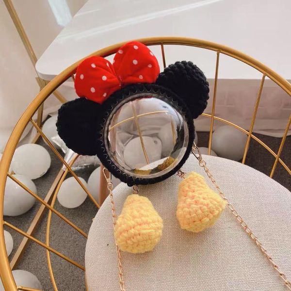 

douyin celebrity inspired hand-woven bag material bag diy cartoon women's net red wool knitted cross-body