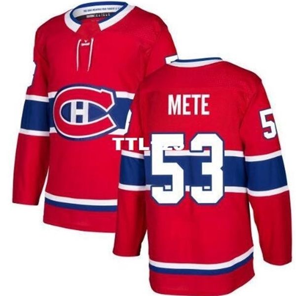 

real 421 real full embroidery 2017-18 new season adults montreal canadiens # 53 victor mete hockey jersey or custom any name or number, Black