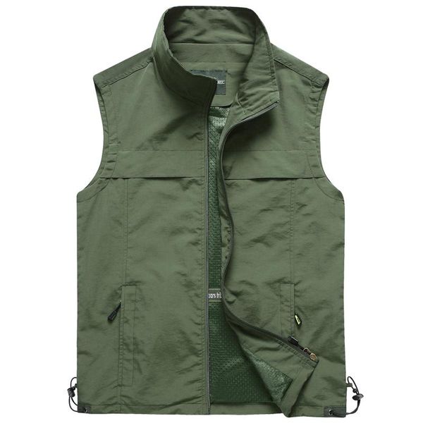 

2021 new summer vest with many pockets for men thin multi pocket classic outdoor waistcoat male pgrapher sleeveless jacket, Black;white