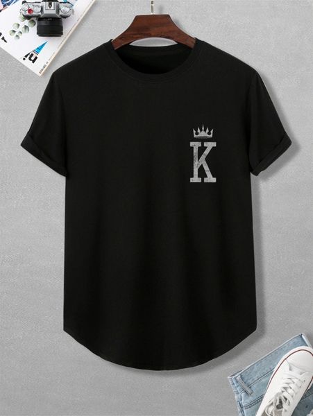 

men crown & letter graphic tee 55dd#, White;black