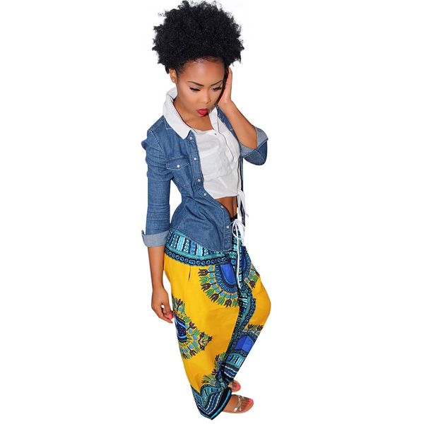 

2021 new new fairview dashiki java belt with cordon print cetin embroidered wide pants ygk4, Black;white