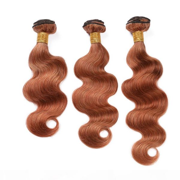 

auburn colored malaysian human hair extensions pure 30 body wave virgin hair weave wefts meidum auburn human hair 3 bundle deals 10-30, Black;brown