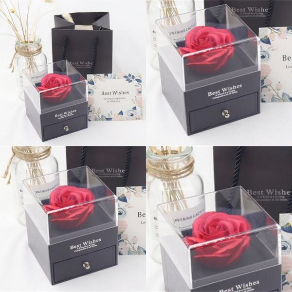 

rose flower jewelry boxes romantic valentine mother day necklace ring immortal flower box jewelry boxes gift wrap birthday gift 64 o2