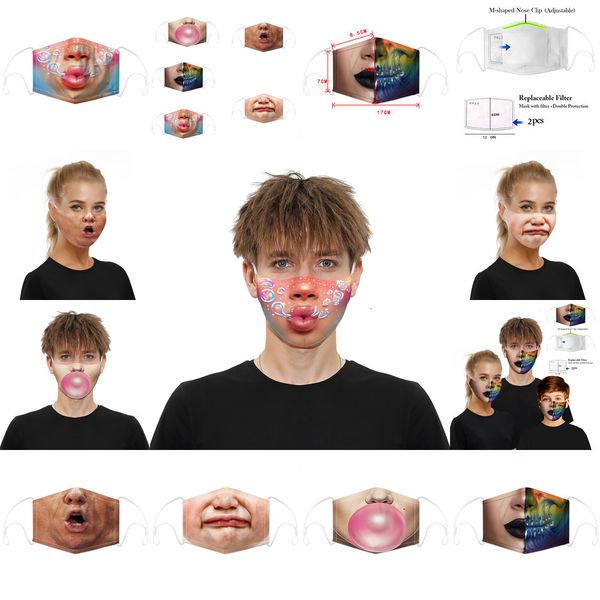 

with 2pcs replaceable filter reusable mouth print cotton washable breathable dustproof masks anti smog pm2.5 protective party mask 3 n1hya