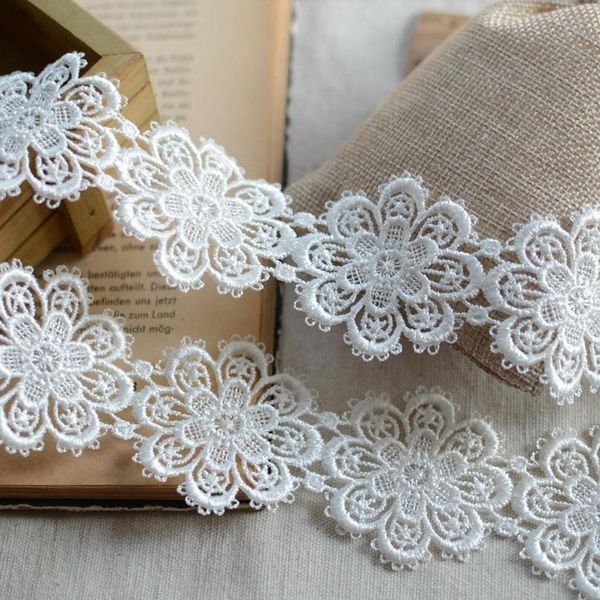 

wholesale price eters/lot 5cm width white black burgundy water soluble flower lace trim sewing floral lace fabric tr jllyut