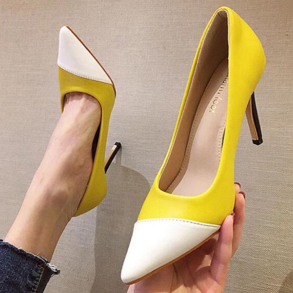 

dress shoes women pumps fashion spell color shallow mouth high heels single female spring summer wedding party ll339, Black