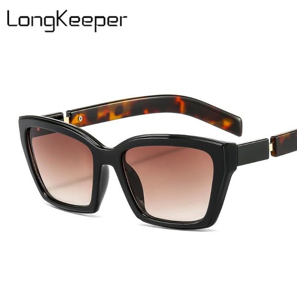 

sunglasses longkeeper 2021 fashion cat eye women classic vintage square sun glasses female shades uv400 gafas de sol mujer, White;black