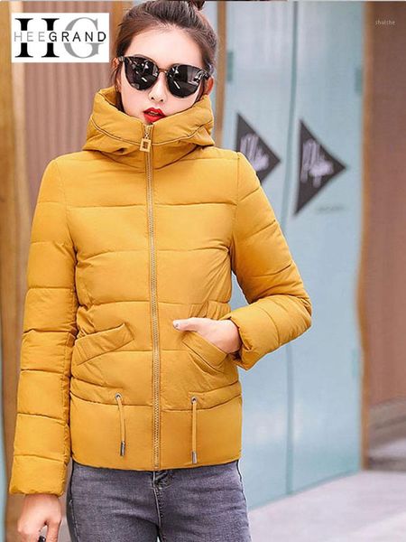 

hee grand winter jacket women 2019 padded pocket snow jackets female autumn slim short jacket outwear ladies winter coat wwm16921, Black