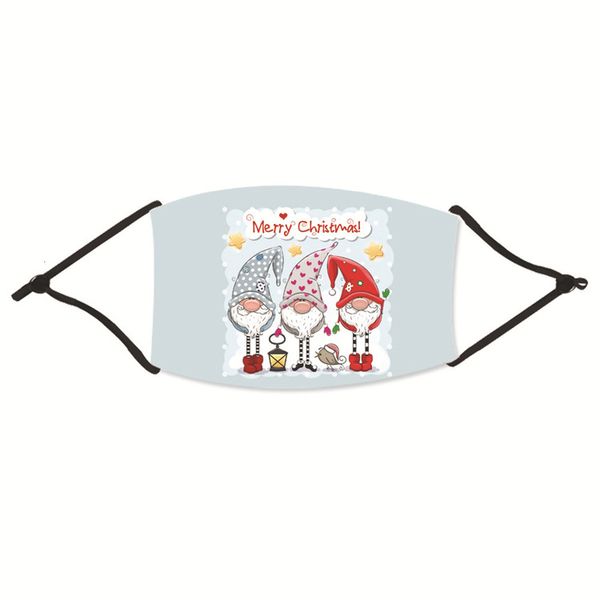 

child claus 2020 santa cap snowman and cartoon pattern adjustable mask, filter can be installed