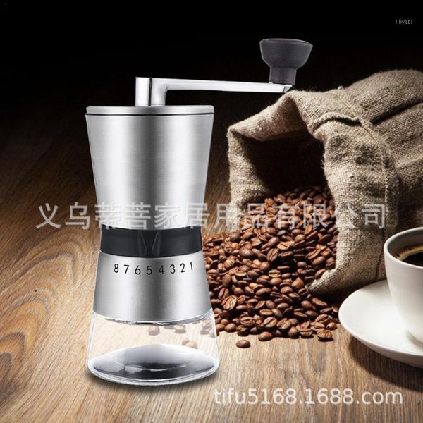 

coffee makers style manually operated grinder hand-cranking machine stainless steel pepper mill1