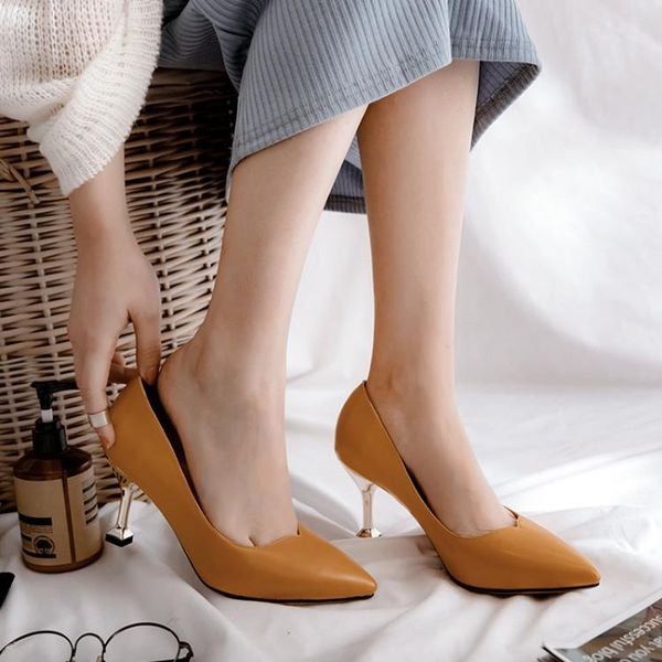 

big size ladies high heels women shoes woman pumps sweet, pointed, thin-heeled, super-high-heeled shoes, Black