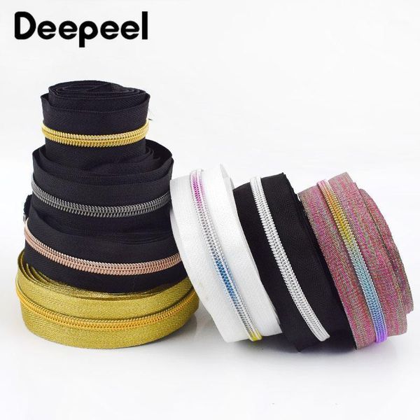 

bag parts & accessories 3meters deepeel 5# nylon color zipper for sewing diy zip clothes open-end zippers sports garment clothing accessorie, Black
