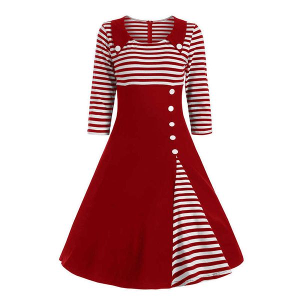 

dress sleeve striped navy swing women's mid, Black;gray