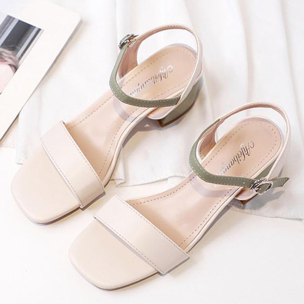 

sandals platform high heels fashion square toe open summer female fairy style casual for women1, Black