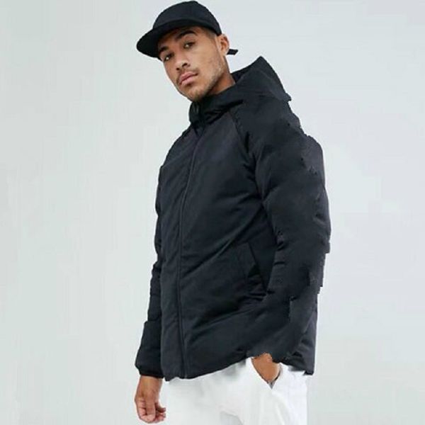 

зимняя одежда пальто хлопка двусторонний mens с капюшоном телогрейки зимних виды спорта parkas вниз ветровка пальто quilted толстого high st, Black