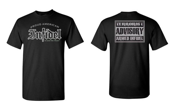 

горячая продажа моды proud american infidel 2-й поправки военные оружие t-shirt графика оружие tee рубашки спорта с капюшоном толстовка толс