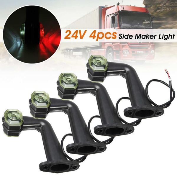 

24v led dual side marker light 2led elbow double side indicator lamp red white for car truck trailer lorry1