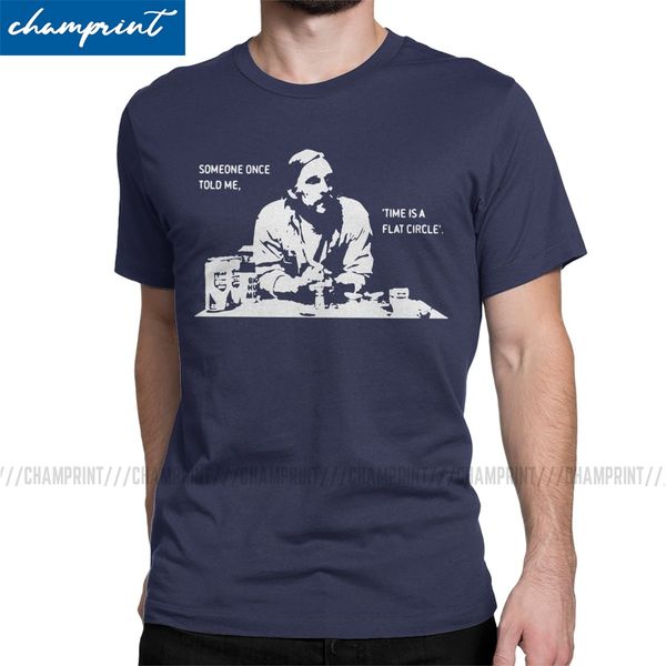 

time is a flat circle true detective rust cohle mcconaughey tv series fashion tees round collar summer hooded sweatshirt hoodie men t shirt