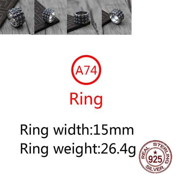 

a74 s925 pure silver men's ring personality restoring ancient ways the punk style triple cross is a classic ring gift to your lover