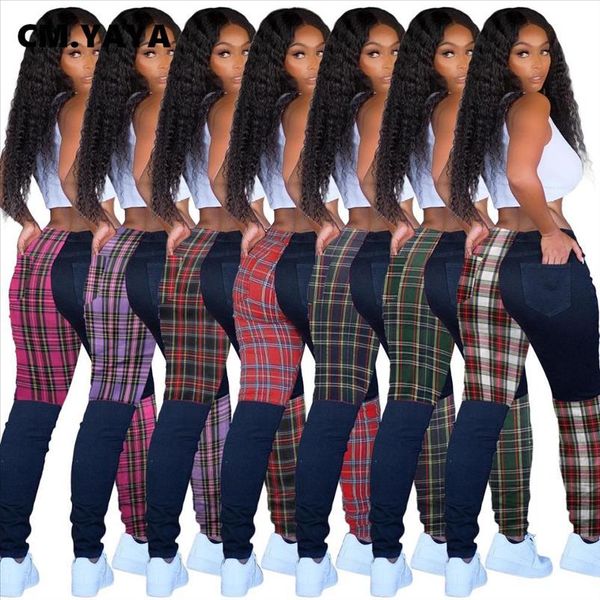 

streetwear plaid patchwork women pencil pants high waist vintage trousers draped jogger sweatpants drop shipping good quality, Black;white