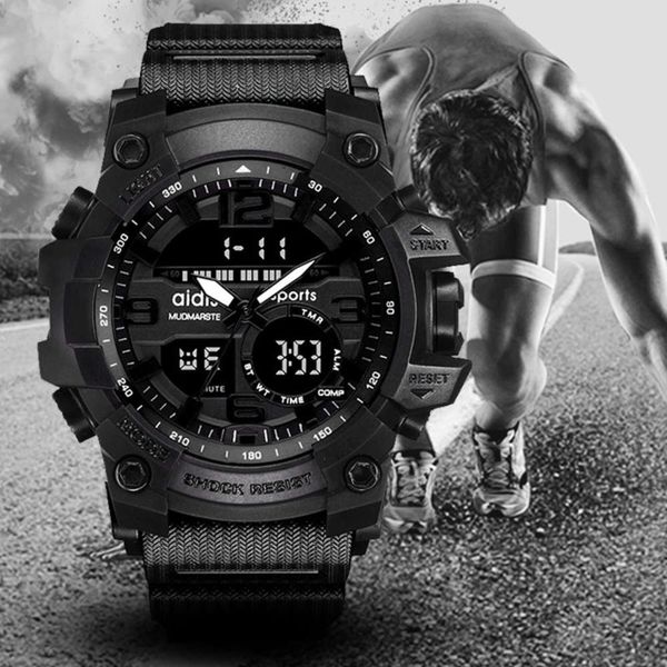 

and adis men's sports children's watch electronic watch waterproof multi-function, Slivery;brown