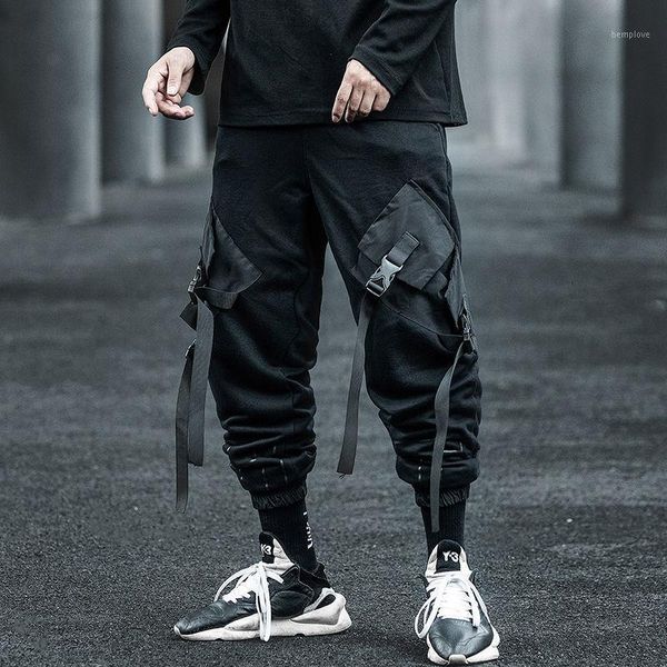 

hybskr men's solid color straight harem pants korean man loose ankle-length trousers streetwear male casual pants1, Black