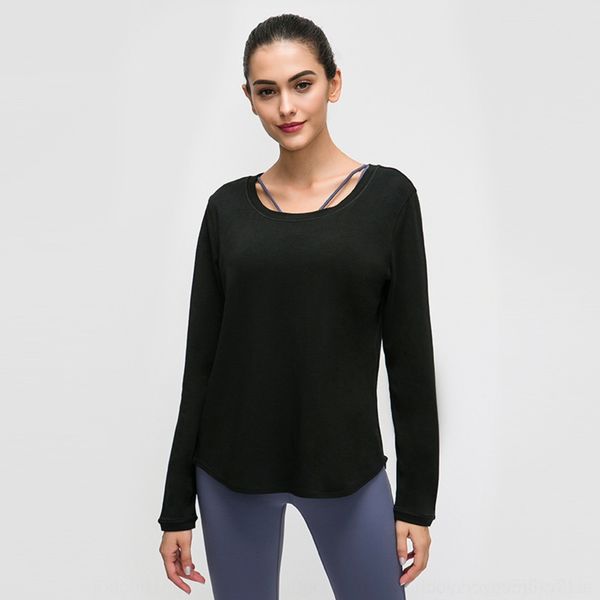 

9jgbv sports merilet 2020 new sports long sleeve t-shirt casual cotton exercise dry yoga dress quick fitness exercise fitness t-shirt merill, Gray