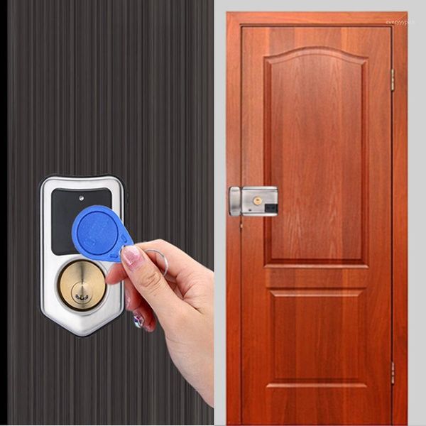 

smart door lock rfid sensor security access control ic13.56mhz card door lock castle electronic support battery use1