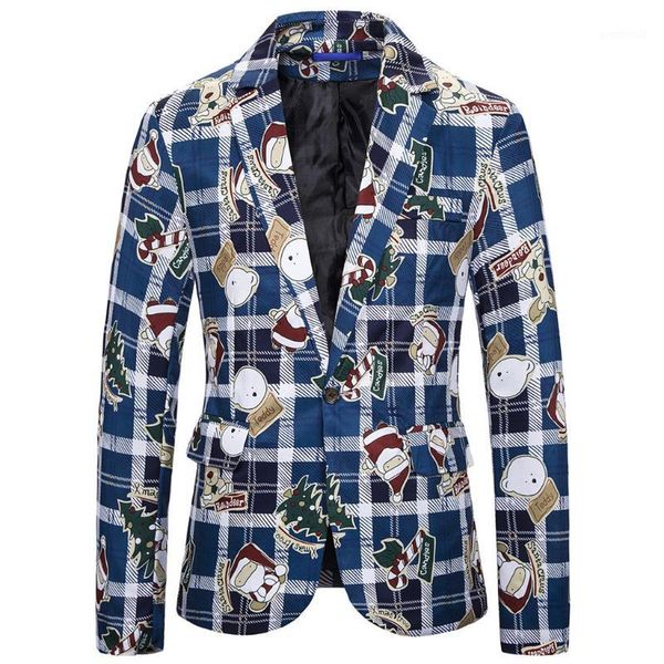 

male blazer mens slim fit polyester christmas blazer turndown neck suit jacket santa single breasted blazers masculino l50109261, White;black