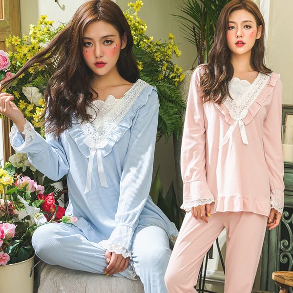 

new lace cotton postpartumn breastfeeding clothes pregnancy feeding homewear pregnant maternity pajamas breastfeeding nightgown 1015, White