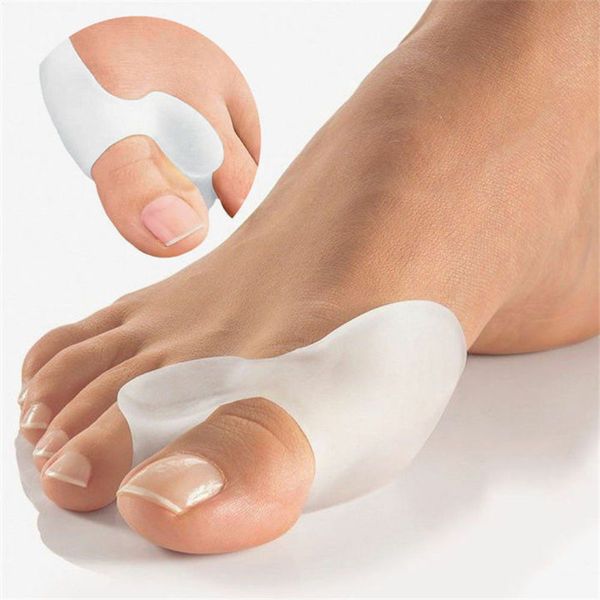 

2pcs silicone gel thumb corrector bunion little toe protector separator hallux valgus finger straightener foot care relief pads