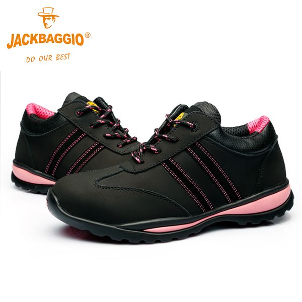 

fashion light composite bottom height increasing boots ankle high round toe work mesh woman safety shoes, Black;red