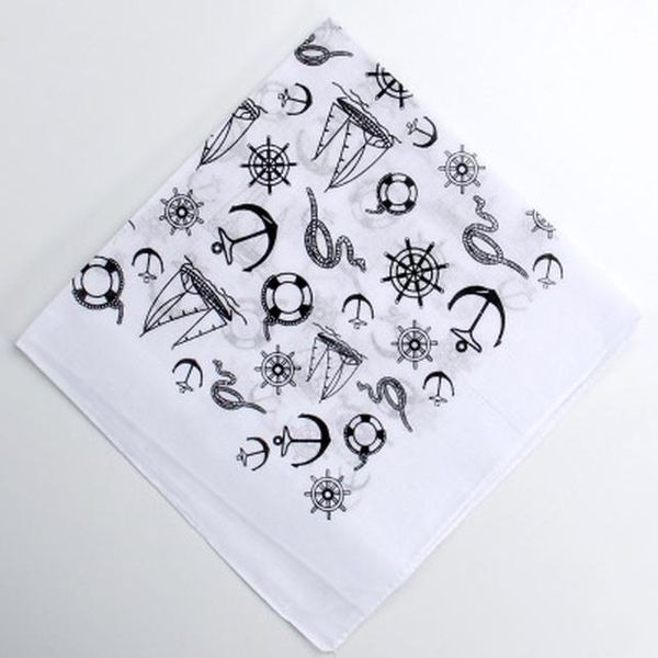 

hip hop punk cotton anchor twill red bandana head wrap headwear wrist band bandanas band headtie square scarf for mens womens jllpof, Black