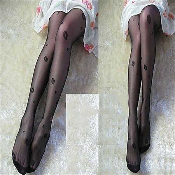 

women's multi-patterns full foot thin semi sheer tights pantyhose love dots feminine sense ultra-thin black white stockings
