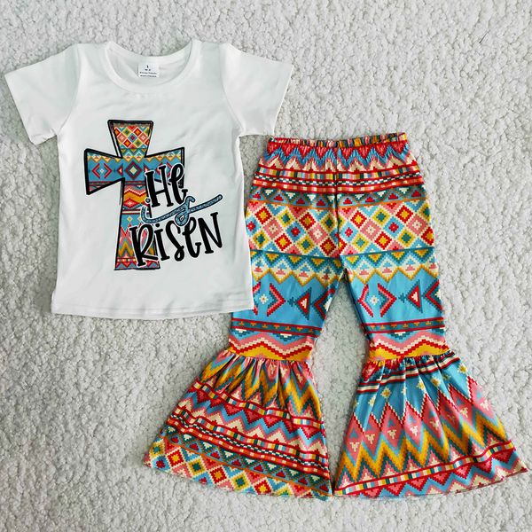 

2021 kids designer clothes girls bell bottom outfits easter days wholesale children clothes milk silk baby girls clothing outfits, White