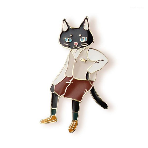 

pins, brooches wholesale- fashion women jewelry wholesale fashionable cat mr. brooch1, Gray