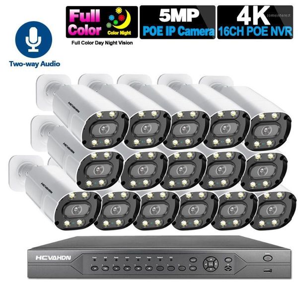 

systems h.265 cctv camera security system kit 16ch poe 5mp nvr 4k outdoor two-way audio video surveillance set ip camera1