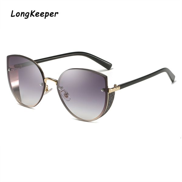 

cateye sunglasses woman sunglass gradient metal glasses frame women sunglasses cat eye retro lady shades goggle uv400 oculos de, White;black