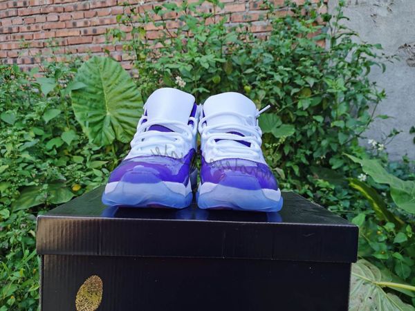 

11s 1new with box new 11 mens basketball shoes wmns metallic silver pink blue purple trainers sports baskets sneakers jumpman des chaussures, Black