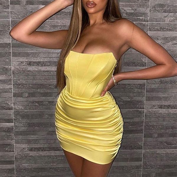 

townlike satin folds off shoulder dress women sleeveless backless night club dresses mini bodycon summer dress vestido 2021, Black;gray