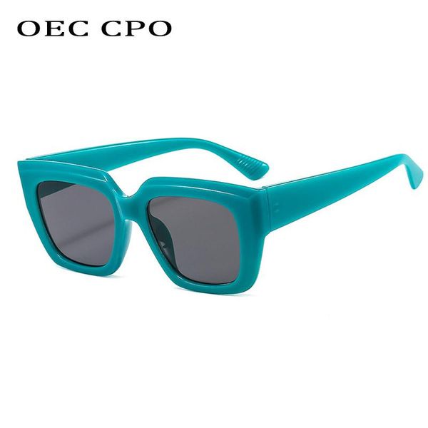 

sunglasses oec cpo fashion square women vintage blue punk sun glasses female shades plastic frame eyeglasses men uv400 oculos, White;black