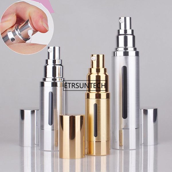 

50pcs 15ml 30ml gold silver refinement airless vacuum pump lotion bottles used for cosmetic packing f2021818