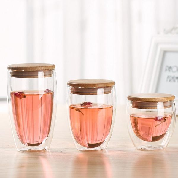 

mugs bodum egg shape double wall glass heat insulation coffee mug sealing cover lid portable travel cups tasse milk tumbler1