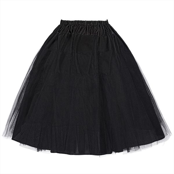 

женщины красный черный фиолетовый зеленый vintage юбка мини-юбка кринолин underskirt двух слоев тюля юбка собирается тюля, Black