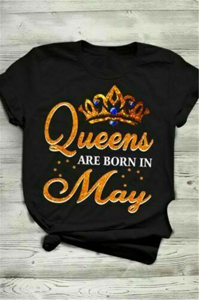 

crown queens are born in may ladies t-shirt black cotton s-3xl outdoor wear tee shirt sport hooded sweatshirt hoodie